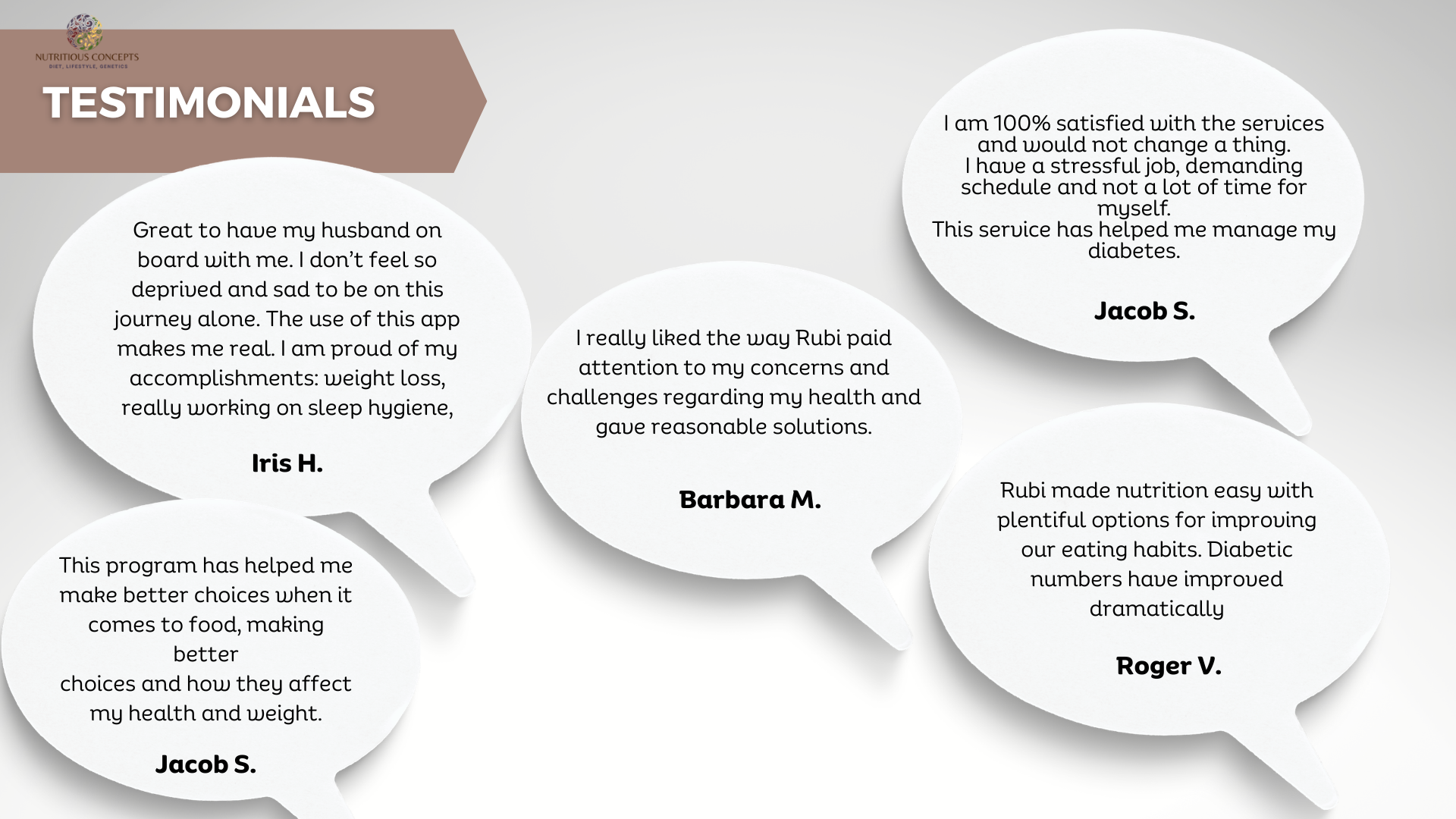 Patient testimonials